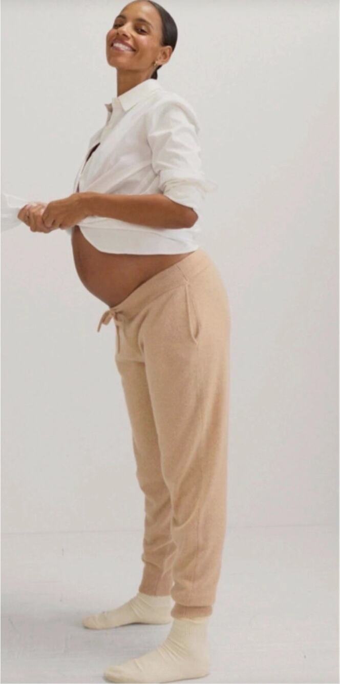 Hatch Maternity Cashmere Joggers in Camel size 1 (S)